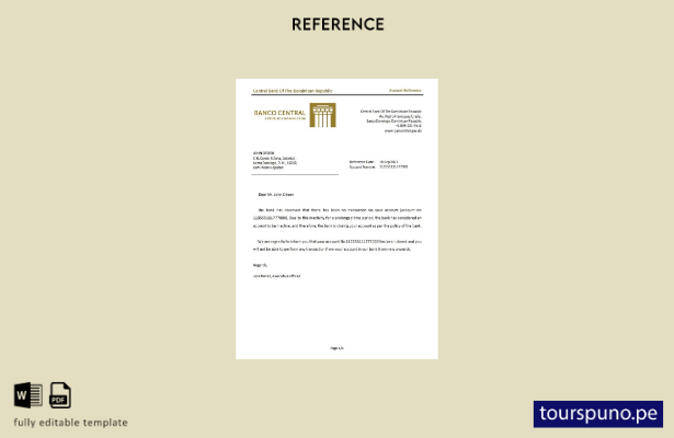 lista para imprimir plantilla de referencia de cierre del Banco Central de Domin